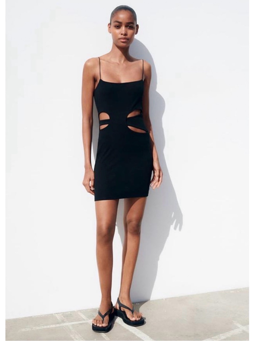 Zara Black Cutout Bodycon Mini Dress Size M